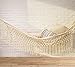 Fringed Macramé Hammock Cotton Tree Hammock Swing Bed for Patio,79