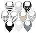 0-Pack Baby Bandana Drool Bibs for Drooling and Teething, 100% Organic Cotton, Soft and Absorbent, Unisex Ana Baby Bibs for Baby Boys & Girls - Baby Shower Gift (Monochrome)