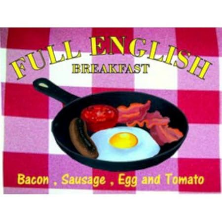 Full english breakfast tocino salchichas huevo tomate frigorífico ...