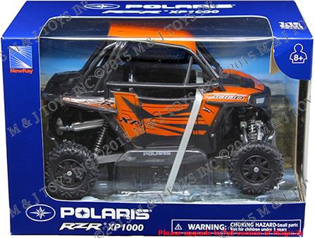 Newray Polaris RZR XP 1000 Bike ATV Dirt Rider 1/18 Scale Pre-Built Model Vehicle Orange