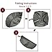 Leash Boss Collapsible Dog Bowls - Two Large 64 Ounce Folding Travel Water and Food Bowls (7.5 x 3.5 Inch, Grey)