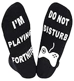 YILLEU Do Not Disturb I'm Playing Fortnite Socks for Men Boys Perfect Gift for Game Lovers-crew socks 1 pair
