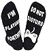YILLEU Do Not Disturb I'm Playing Fortnite Socks for Men Boys Perfect Gift for Game Lovers-crew socks 1 pair