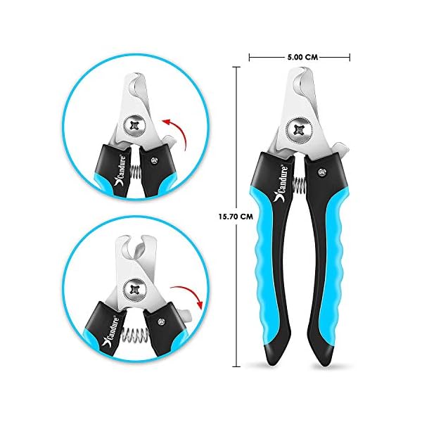 Candure Tagliaunghie Cane e Gatto con Guardia per Protezione Cani - Acciaio Inossidabile Tagliaunghie Gatto…