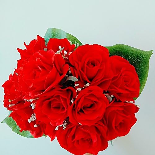 Bouquet Wedding Decor Red Rose Artificial Silk Flower 14 Flower head