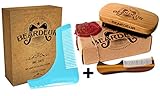 Beard Brush & Shaping Template Comb Trim Tool Guide for Men- for Beards & Mustache Conditioning, Styling & Maintenance, Premium Beard Care Kit
