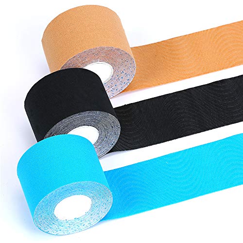 Bearals Kinesiology Tape, Elastic Therapeutic Sports Tape, Kinesiology Recovery Tapes for Shoulder Knee Elbow Ankle, Waterproof, Latex Free, 2”x 16.5 Feet Per Roll (Pack of 2)