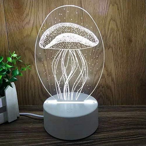 3D Night Light Holiday Gift Creative Stereo Cute Table lamp Jellyfish Colorful Touch Bedroom Bedside Jellyfish