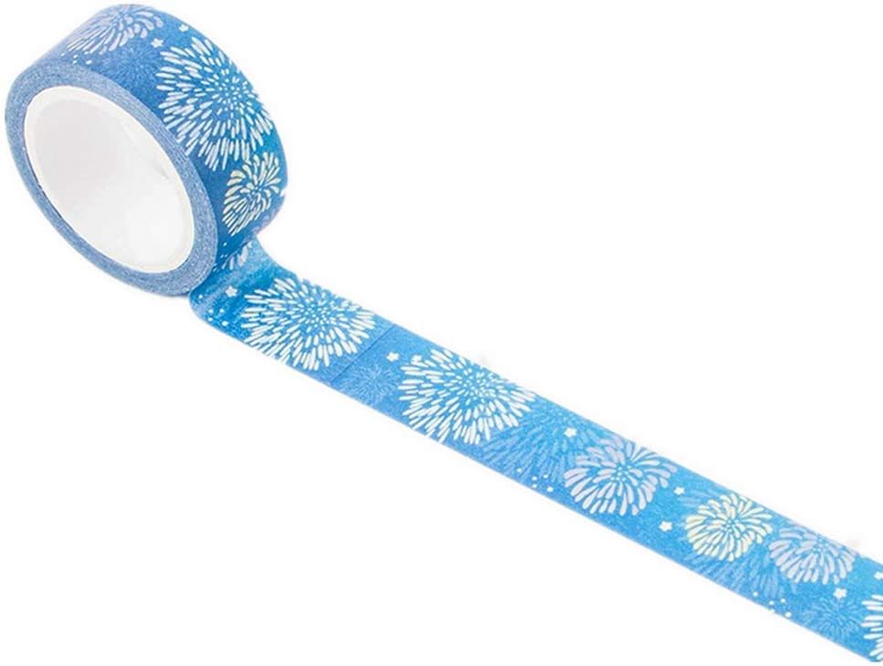 NLR Kyoto Style Japanese Masking Washi Tape Set | 4 Rolls | 0.6 Inch (15mm) Wide | for Scrapbooks, Photo Frames, Bullet Journals, Arts and Crafts. (Fireworks)