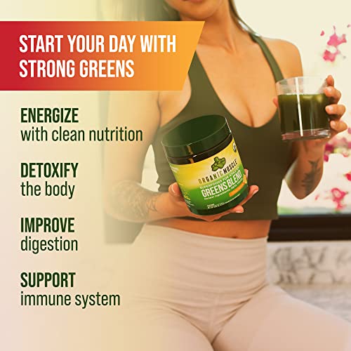 Organic Muscle Organic Superfood Greens Powder Energy Boosting Green