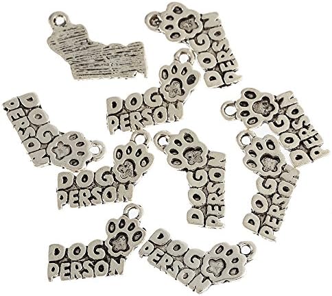 YEYULIN Tibetan Silver Bead Charms Alloy Pendants Fit Bracelet 30pcs (Dog Person & PAW Print)