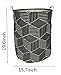HIYAGON Large Laundry Hamper,Waterproof Laundry Baskets,Collapsible Canvas Basket for Kids Room,Toy Organizer,Home Decor,Nursery Hamper (Black Rhombus)