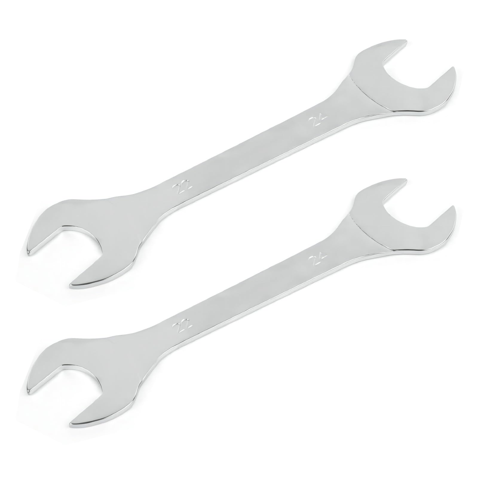 Aoktorkit 2 Pcs Double Open End Spanner,22mm x 24mm Chrome Vanadium Steel Wrench Super-Thin Open Ended Wrench Flat Spanner for Narrow Space,DIY,Pipeline,Repair Bicycle Repair and Home Maintance