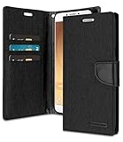 Galaxy C9 Pro Wallet Case with Free 4 Gifts [Shockproof] GOOSPERY Canvas Diary [Ver. Magnetic] Card Holder with Kickstand Flip Cover for Samsung GalaxyC9Pro - Black, C9PRO-CAN/GF-BLK