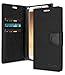 Galaxy C9 Pro Wallet Case with Free 4 Gifts [Shockproof] GOOSPERY Canvas Diary [Ver. Magnetic] Card Holder with Kickstand Flip Cover for Samsung GalaxyC9Pro - Black, C9PRO-CAN/GF-BLK