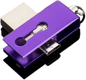 caolator USB rotación 360 ° metálico uso doble, Mini llave USB 2.0