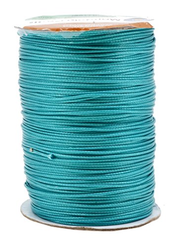 Mandala Crafts Macrame Supplies Extra Long Korean Wax Polyester Beading Craft Cord Thread (1mm (186 Yards Long), Turquoise)