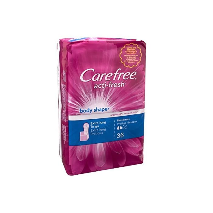 Carefree Body Shape Pantiliners, Extra Long To Go Unscented, 36 ct