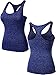 Neleus Women's 3 Pack Dry Fit Compression Long Tank Top,8007,Blue,Grey,Red,US L,EU XL