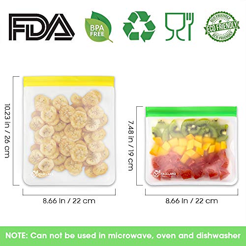 Reusable Storage Bags CASELAND 6 Pack BPA FREE Freezer Bags Ziplock Lunch Bags for Marinate Meats Fr - //coolthings.us