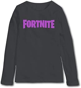 Fortnite Camisetas de Manga Larga Negro 