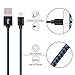 ONSON iPhone Cable,2Pack 6FT Nylon Braided iPhone Cord Lightning Cable Certified to USB Charging Charger for iPhone 7/7 Plus/6/6 Plus/6S/6S Plus,SE/5S/5,iPad,iPod Nano 7 (Black Blue,6FT)