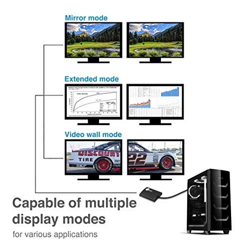 SIIG DisplayPort Splitter for Dual Monitors, DisplayPort 1.2 to 2 HDMI