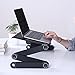 Portable Adjustable Aluminum Laptop Desk Laptop Stand with Mouse Pad Side Mount-Notebook-Macbook-Light Weight Ergonomic TV Bed Lap Tray Stand Up/Sitting-Black (without fan)