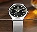 Tamlee Mens Black Plated Slim Case Mesh Stainless Steel Band Waterproof Watches for Men (TM-8016Black)