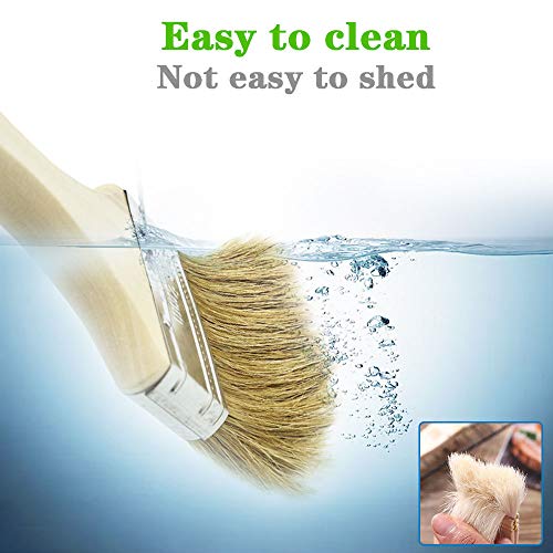 Mempedont Pastry Brush for Baking and Bench Scraper Set, Natural Boar