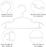 Northern Brothers Baby Hangers 80 Pack White Plastic Toddler Clothes Hangers view 4