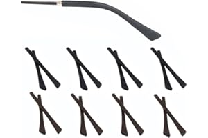 OPUGIT Eyeglass Replacement Temples, Silicone Eyeglass End Tips Ear Sock Pieces Tube Sleeve for Thin Metal Eyeglass Legs, 8 Pairs,Black/Brown