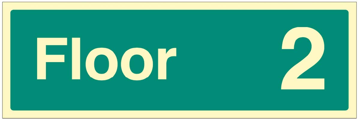 Caledonia Signs Floor 2 Photoluminescent Rigid Sign
