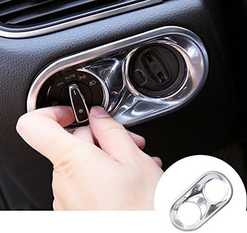 Silver Inner Headlight Switch Button Trim Cover 1pcs for Porsche Macan 2014-2018