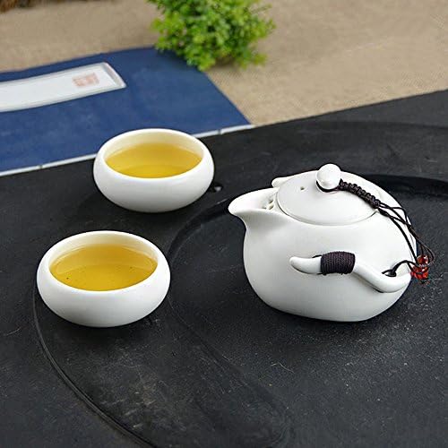 Eternal Portable Ceramic Chinese Gongfu Travel Tea Set,White