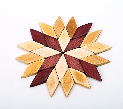 Set of 3 Small Handmade Wooden Trivets For Hot Dishes - Diameter 6.5"- Coasters and Hot Pads - Great Kitchen Gift Idea - by SPL Woodcraft Ukraine