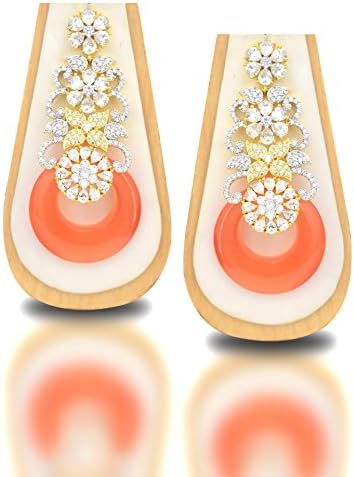 American Diamond CZ Indian Bollywood Bridal Swam Earrings for Women & Girls Fashion Ear Drops S-962