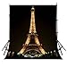 LYLYCTY 5&times;7ft Lights up The Night Paris Eiffel Tower Photography Backdrop Photo Studio Background Props wall-251 primary