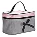 Clearance! Cosmetic Bag, Stripe Bowknot Portable Large Travel Toiletry Bag Makeup Case Organizer Storage (B)