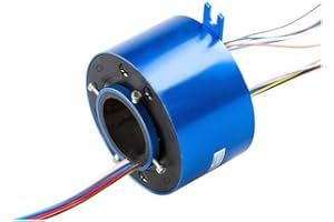 Taidacent Hollow Slip Ring Signal Power Continued 2/4/6/12 Road Collector Ring Conductive Electric Motor Slip Ring Rotating Connector (2 Wire 10A Inner hole 12.7mm OD 54mm)