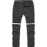 MANSDOUR Men's Hiking Pants Convertible Quick Dry Lightweight Zip-Off Outdoor Travel Camping Fishing Pants