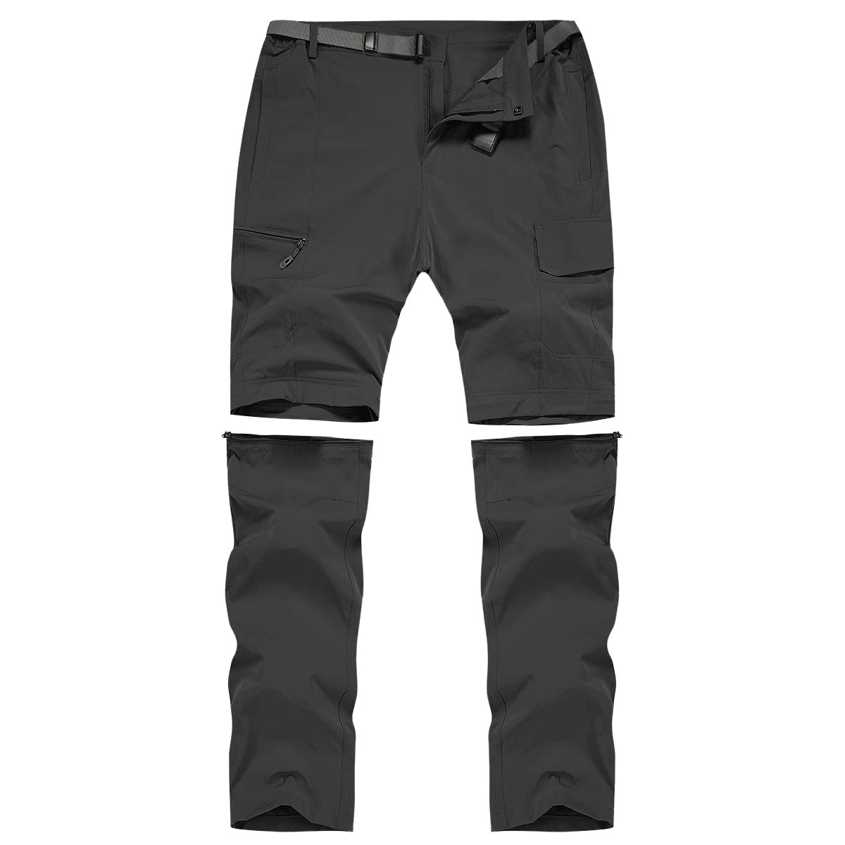 Photo 1 of ***MISSING BUTTON***MANSDOUR Men's Hiking Pants Convertible Quick Dry Lightweight Zip-Off Outdoor Work Pants Waterproof Tactical Cargo Fishing Mountain Travel Trousers Breathable Casual Camping Safari Pants Black***MISSING BUTTON***