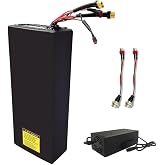 60V 40Ah Electric Scooter Battery, with 67.2V 5A Fast Charger and 2pcs Charging Port, use for 60V Dual Motor kick Scooters