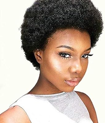 Topwigy Jumbo Afro Wig 8 Inches Short Kinkys Curly Human Hair Wig