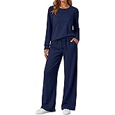 AUTOMET Womens Sweatsuits 2 Piece Sets Travel Outfits 2026 Fall Matching Lounge Set Oversized Sweatshirt Wide Leg Pants