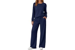 AUTOMET Womens Sweatsuits 2 Piece Sets Travel Outfits 2025 Fall Matching Lounge Set Oversized Sweatshirt Wide Leg Pants