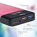 MEZONE Portable Phone Charger Power Bank 10000mah Fast Charge External Battery Charger with LCD Digital Screen, 2-USB Ports for iPhone iPad Samsung Smart Phone Tablet (hot-pink)