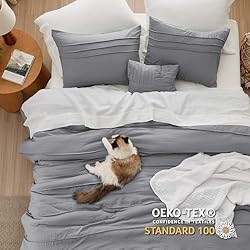 Bedsure Grey California King Comforter Set - 4