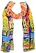 Salutto Women 100% Silk Scarves Van Gogh Painted Scarf