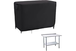 Kingling Outdoor Prep Table Cover 48 Inch, Waterproof Stainless Steel Table Cover Metal Outdoor Table Covers Weather Protection for Patio Kitchen Prep/Work Tables - 48''L x 30''W x 35''H